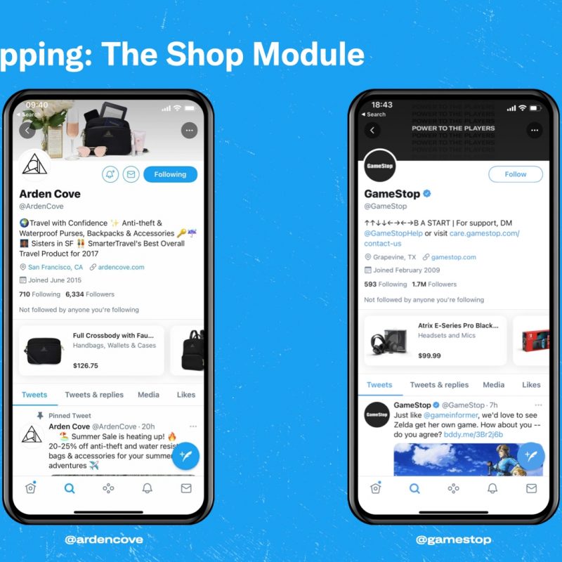 twitter shopping module